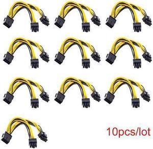 PCI-Express PCIE 8 Pin To Dual 8 (6+2) Pin VGA Graphic Video Card Adapter 20cm Power Supply Data CableFor BTC Bitcoin Miner