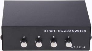 Metal Case 4 Port Manual Rs-232 Switch for Pc Sharing to Serial Device 4 in 1 Out for Computer Printer Communication