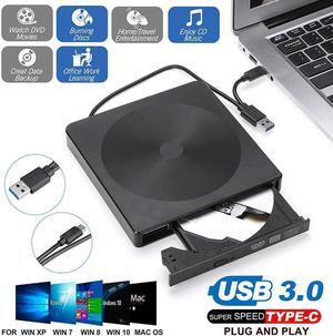 Aomoproing  Portable USB 3.0 External DVD Drive 8X DVD+-R/RW DL Burner for Acer 5 Nitro Aspire 5 E 15 Inspire E15 Predator Helios 300 Gaming Laptop Computer, Super Super Multi 24X CD-RW Writer Black P