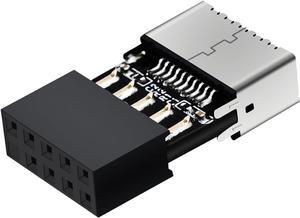 Aomoproing USB 2.0 to USB 3.2 Gen 1 Header Extension Adapter for Mainboard with Type E Key-A Female Front Panel Socket to 9 Pin Header Internal Conversion Adapter