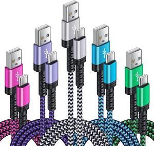 Aomoproing Type C Charger Cable,[ 5 Pack, 3ft 3 ft 6ft 6ft 10 ft ], 3A Android Phone Cord Fast Charging for Samsung Galaxy A12, A13,A01, S22,S21 FE 5G,S20,S10 A20,A50,Z Flip 3,Z Fold 3,20