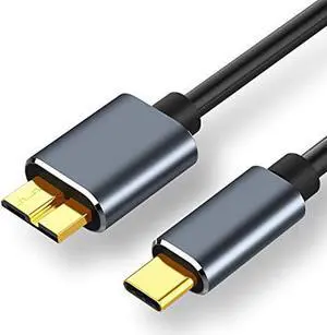 Aomoproing USB Type C to Micro-B Mobile Hard Disk Cable USB3.1 to USB3.0 Hard Disk Data Cable, The Transmission Rate is up to 5 Gbps, Suitable for External Hard disks (3.3ft / 1M)