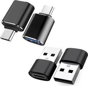 Aomoproing       USB C Male to USB Female Adapter(2 Pack)&USB Male to USB C Female Adapter (2 Pack) Supports SuperSpeed Data Transfer & Fast Charging Black