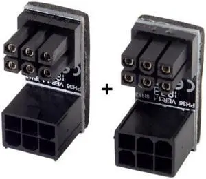 Aomoproing ATX 6Pin Female to 6pin Male 180 Degree Angled Power Adapter for Desktops Graphics Card