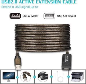 30FT USB Extension Cable, GGMTY USB 2.0 Type A Male to A Female Active Repeater Extension Cable 30ft, High Speed 480 Mbps