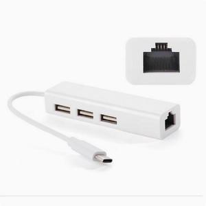 Type-C 2.0 to Network cable HUB 100 Mbit no-drive Hub network card +USB 2.0 type-c to RJ45