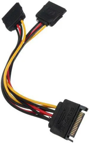 Aomoproing SATA II Hard Disk Power Male to 2 Female Splitter Y 1 to 2 Extension Cable