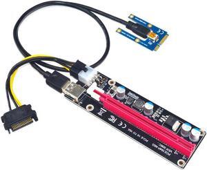 Notebook External Graphics Card Mini PCI-E to PCI-E x16 Riser Card External Graphics Card + 60 Laptop USB Cable Riser Card