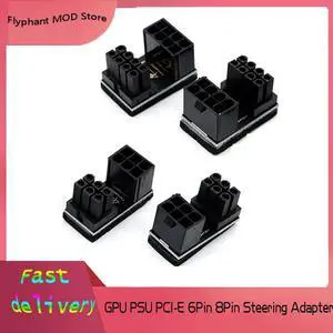 Graphics Card Power Steering Adapter VGA PSU Elbow Connector GPU Power Steering Head PCIE 6pin 8pin 180 Degree Rotation Graphics Card Power Steering Adapter VGA PSU Elbow Connector GPU Power Steering Head PCIE 6pin 8pin 180 Degree Rotation