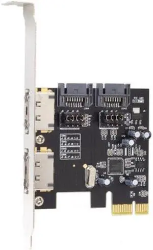 Aomoproing PCI-E To 4 Ports SATA 3.0 ESATA PCIE SATA3 6Gbps Expansion Card PCI-E Adapter