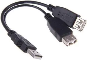Aomoproing USB 2.0 A Male to Dual Data USB 2.0 A Female + Power Cable USB 2.0 A Female Extension Cable 20cm