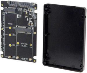 Aomoproing 2 in 1 Combo M.2 NGFF B-keymSATA SSD to SATA 3.0 Adapter Converter Case Enclosure