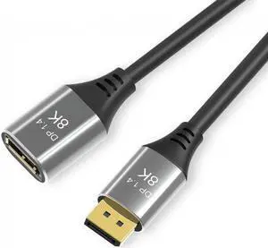 Aomoproing DisplayPort 1.4 8K 60hz Extension Cable Male to Female Ultra-HD UHD 4K 144hz DP to DP Cable 7680*4320 for Video PC Laptop TV