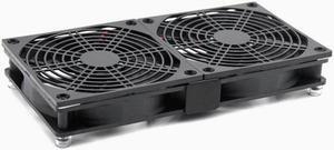 Router Laptop base cooling fan stand USB 5V High air volume silent fan Dual fan [Black]
