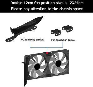 PCI Slot Dual Fan Mount Rack Bracket 90mm 120mm for Desktop Graphics Video Card Computer Water Cooling System Waterblock