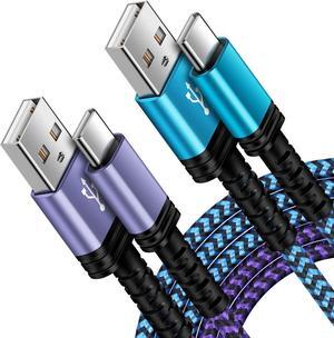 2Pack 6FT Android Samsung A15 Charger Cord USB C to Type USB A Fast Charging Cable 3.1A Phone Power Cord for Samsung Galaxy A55 S24 Ultra A35 A54 A14 5G S23 S22 S21 FE, iPhone 15 Pro Max 15 Plus 15