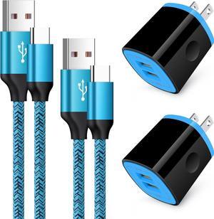 C Type Charger Fast Charge Wall Charger Block Plug Fast Charger Type C Android USB C Phone Charger Cord Cable 6ft for Samsung Galaxy S23/S22/S21/S21+/S21 Ultra/S20/Note 20 10 9/S10/S9/A10e/A20/A50/A51