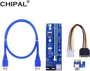 0.6M VER006S PCI-E 1X to 16X Riser Card PCIe Extender SATA to 4Pin Power USB 3.0 Cable for Video Graphics Card