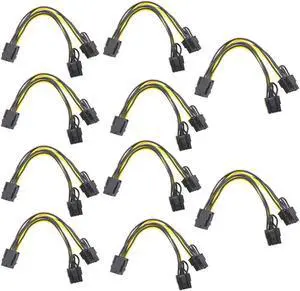10pcs PCI-E 6-pin to Dual 6+2-pin Power Splitter Cable BTC Motherboard Graphics Card PCI Express GPU Adapter Supply Cable 10pcs PCI-E 6-pin to Dual 6+2-pin Power Splitter Cable BTC Motherboard Graphics Card PCI Express GPU Adapter Supply Cable