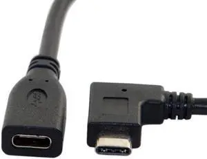 Aomoproing  90 Degree Right Angled USB-C USB 3.1 Type C Male to Female Extension Data Cable for Laptop Tablet 20cm