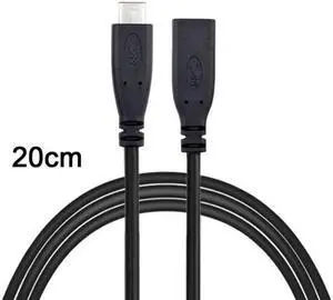 Aomoproing USB-C USB 3.1 Type C Male to Female Extension Data Cable for Macbook Tablet Mobile Phone 20cm