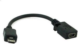 Aomoproing Micro USB 5pin Male to Mini USB 5Pin Female Data Charge Cable 10cm