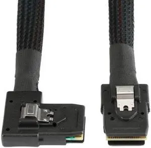 Aomoproing Ultra Slim Flat Right Angled 90 Degree Mini SAS 36pin SFF-8087 to 8087 Data Raid Cable 80cm