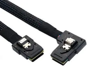 Aomoproing Ultra Slim Flat Left Angled 90 Degree Mini SAS 36pin SFF-8087 to 8087 Data Raid Cable 80cm