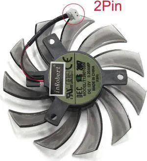 T128010SM Everflow 75mm 2Pin 2 Wire Cooler Fan Replace For Gigabyte N470SO N580UD N580SO GTX460 GTX580 HD5870 Graphics Card