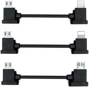 Aomoproing 3pcs/set Remote Controller Data Cable Type-CMicro8P to Micro USB for Mavic Pro Platinum Mavic Park RC Accessories