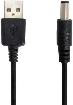 Aomoproing USB 2.0 A Type Male TO 5.5x2.1mm DC Power Plug Barrel Connector 5v Cable 100cm