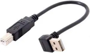 Aomoproing Down Angled 90 Degree USB 2.0 Male to B Type Male Cable for Printer Scanner Hard Disk 20cm Aomoproing Down Angled 90 Degree USB 2.0 Male to B Type Male Cable for Printer Scanner Hard Disk 20cm
