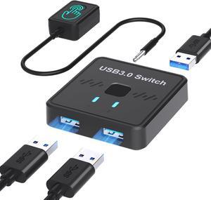 USB Switch, 2 Port USB 3.0 Switch Selector, USB Splitter 1 in 2 Out / 2 in 1 Out, USB Switcher 2 Computers Share 1 USB Devices for Printer,Keyboard,Scanner,Mouse,Compatible with Mac/Win/Linux