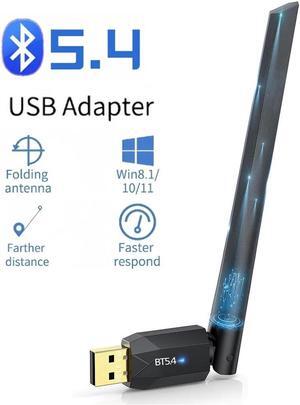 Bluetooth 5.4 Adapter for PC, 150M Long Range USB Bluetooth Dongle BT 5.4 EDR USB Adapter for PC Wireless Mouse Keyboard Audio Receiver Transmitter, Compatible with Windows 11/10/8.1