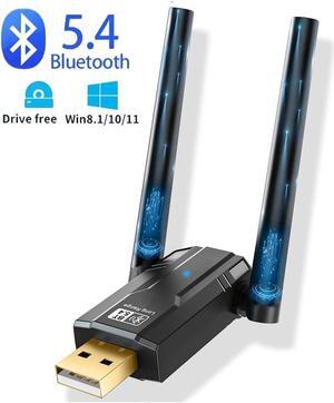 USB Bluetooth Adapter 5.4 for PC, 150M Long Range USB Bluetooth Dongle BT5.4 (EDR & BLE) Bluetooth Receiver for Laptop PC Printer,Keyboard, Plug and Play Compatible with Windows 11/10/8.1
