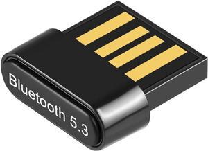 USB Bluetooth Adapter for PC, USB Bluetooth 5.3 Dongle EDR Bluetooth Stick for PC, Desktop, Laptop Compatible with Windows 11/10/8.1/7