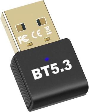 USB Bluetooth 5.3 Adapter for PC Receiver - Plug & Play Bluetooth 5.3 EDR Dongle Transmitter for Computer Desktop Transfer for Laptop Bluetooth Headset Speaker Keyboard Mouse Windows11/10/8.1