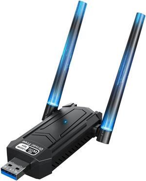 USB 3.0 WiFi Adapter, AC1300Mbps WiFi Dual Band Network Wireless Adapter with 2.4GHz/5GHz, Dual 5Dbi Antennas, Wireless Adapter for PC Desktop, Supports Windows11/10/8/7/Vista/XP