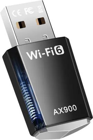 USB WiFi Adapter for Desktop PC, WiFi 6 AX900 Dual Band 2.4G/5GHz USB Wireless Adapter, WiFi Dongle for MU-MIMO, WPA3, 900Mbps WiFi Adapter Driver Free for PC/Desktop/Laptop Win7/10/11