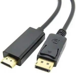 Aomoproing Male DisplayPort DP to HDMI Male 1080P Video Cable 6ft 1.8m HDTV LCD with Audio