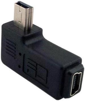 Aomoproing  Mini USB 2.0 5P Male to Female M to F Extension Adapter 90 Degree Left Angled