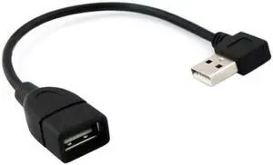 Aomoproing 90 Degree Right Angled USB 2.0 A Type Male to USB Female Extension Cable 20cm