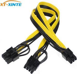 20cm 6-pin to PCIE Dual 6+2-pin (6-pin/8-pin) Power Splitter Cable GPU Graphics Card 6Pin to 2x8pin Power Supply Cable Cord
