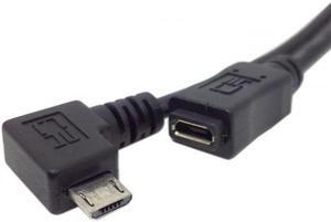 Aomoproing  Left 90 Degree Angled Micro USB 2.0 Male to Female for Phone Extension Cable 0.5M