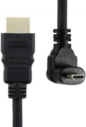 Aomoproing Up Angled 90 Degree Micro HDMI to HDMI Male HDTV Cable for Cell PhoneTabletCamera