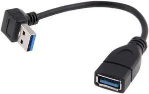 Aomoproing Down Angled USB 3.0 Type-A Male to USB 3.0 Type-A Female Extension Cable 20cm 5Gbps 90 Degree