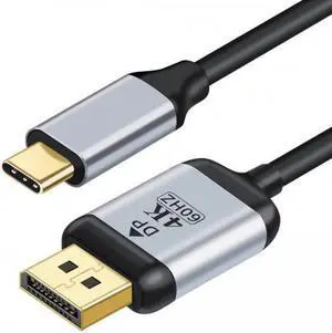 Aomoproing USB 3.1 Type C USB-C Source to DisplayPort DP Displays Male 4K Monitor Cable for Laptop 1.8m