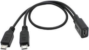 Aomoproing Micro USB Female to 2 Micro USB Male Splitter extension charge cable for Galaxy S5 i9600 S4 I9500 Note2 N7100 S3 I9300 S2 9100