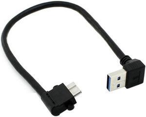 Aomoproing Up Angled 90 Degree USB 3.0 to Micro 10Pin Right Angled Cable 20cm for Cell phoneHard Disk SSD