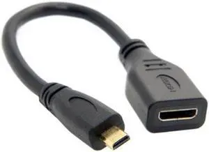 Aomoproing D Type Micro HDMI 1.4 Male to Mini HDMI 1.4 Female C Type Extension Cable 10cm for Laptop PC HDTV